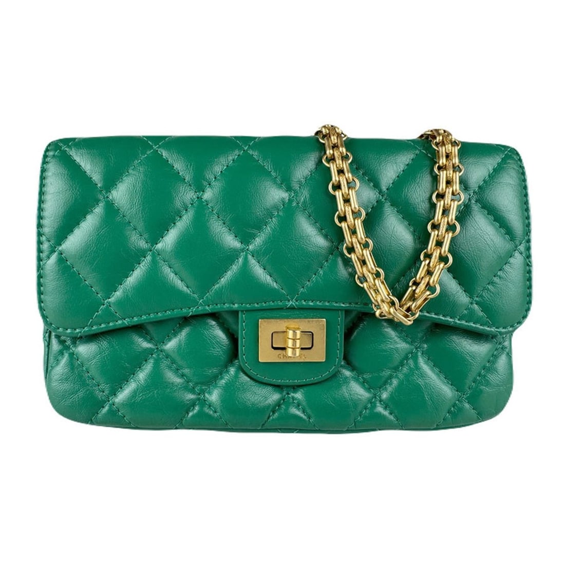 Chanel CHANEL Shoulder Bag Wallet Chain 2.55 Leather Green Gold Women's Free Shipping z8958: --- Catalog ---Category: SizeSize (HxWxD): 11cm x 16cm x 4cm / 4.33'' x 6.29'' x 1.57''Category: DesignType: Shoulder bagColor: GreenGender: WomenMaterial: Leather Hardware Color: GoldCategory: Genera