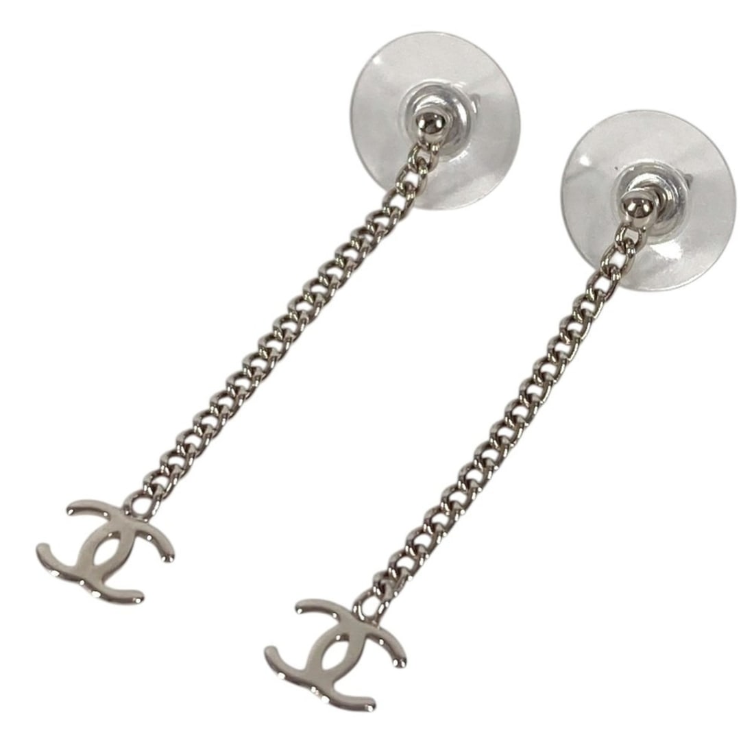 CHANEL 00V CC Coco Mark Logo Chain Earrings Metal Silver (Men's & Women's): --- Catalog ---Category: DesignType: Drop earringsColor: SilverGender: Men,WomenMaterial: MetalCategory: GeneralBrand: Chanel--- Item List ---Section: ConditionRanking: Rank A Used - A few traces of u