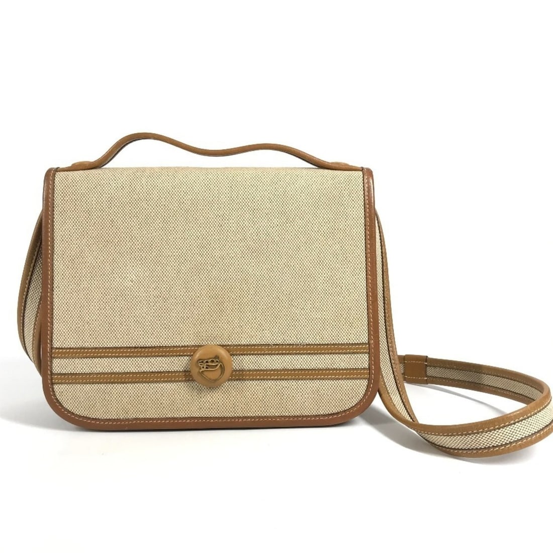 HERMES Hermes Horse Cheval Logo Vintage Jockey Bag Crossbody Flap Pouch 2-Way Handbag Shoulder: --- Catalog ---Category: DesignType: Handbag, Pochette, Shoulder bagColor: BeigeGender: Men,WomenMaterial: Leather , Canvas Category: GeneralBrand: HermesCountry of Origin: France--- Item List ---Sect