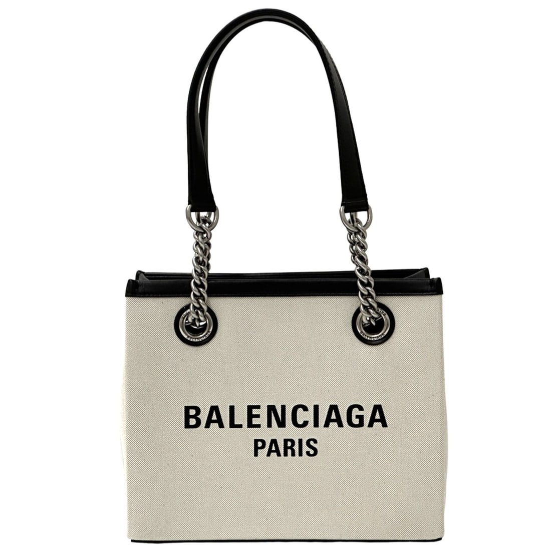 Balenciaga handbag for women and men, brand name tote bag, canvas, duty-free, chain natural black,: --- Catalog ---Category: SizeSize (HxWxD): 19cm x 23cm x 11cm / 7.48'' x 9.05'' x 4.33''Category: DesignType: Handbag, Shoulder bag, Tote bagColor: BlackGender: Men,WomenMaterial: Canvas Category: Gen