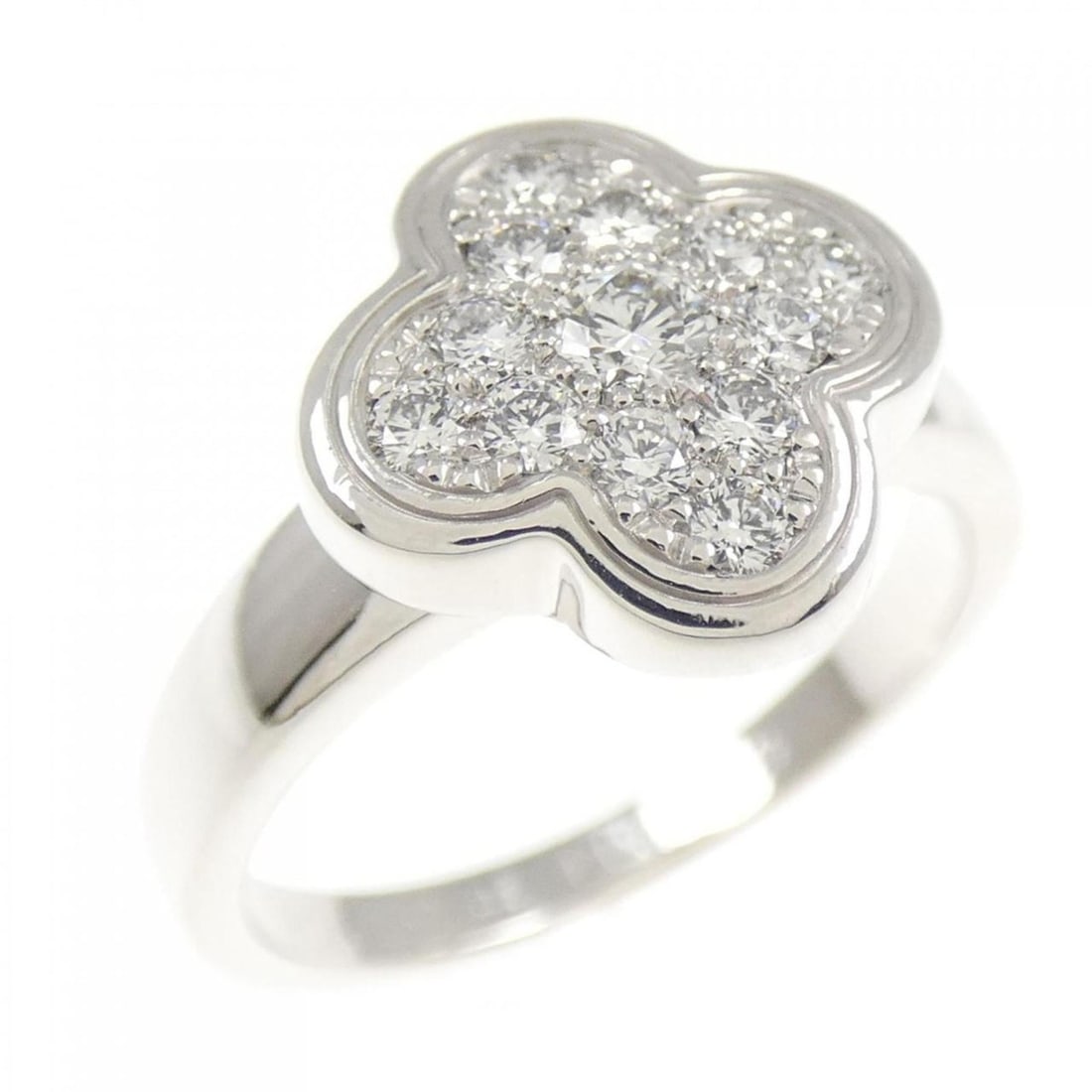 Van Cleef & Arpels Pure Alhambra Ring: --- Catalog ---Category: SizeUS Size: 4.5Brand Size: 48Category: DesignType: Band ringGender: WomenMaterial: White goldCategory: GeneralBrand: Van Cleef & Arpels--- Item List ---Section: ConditionRank