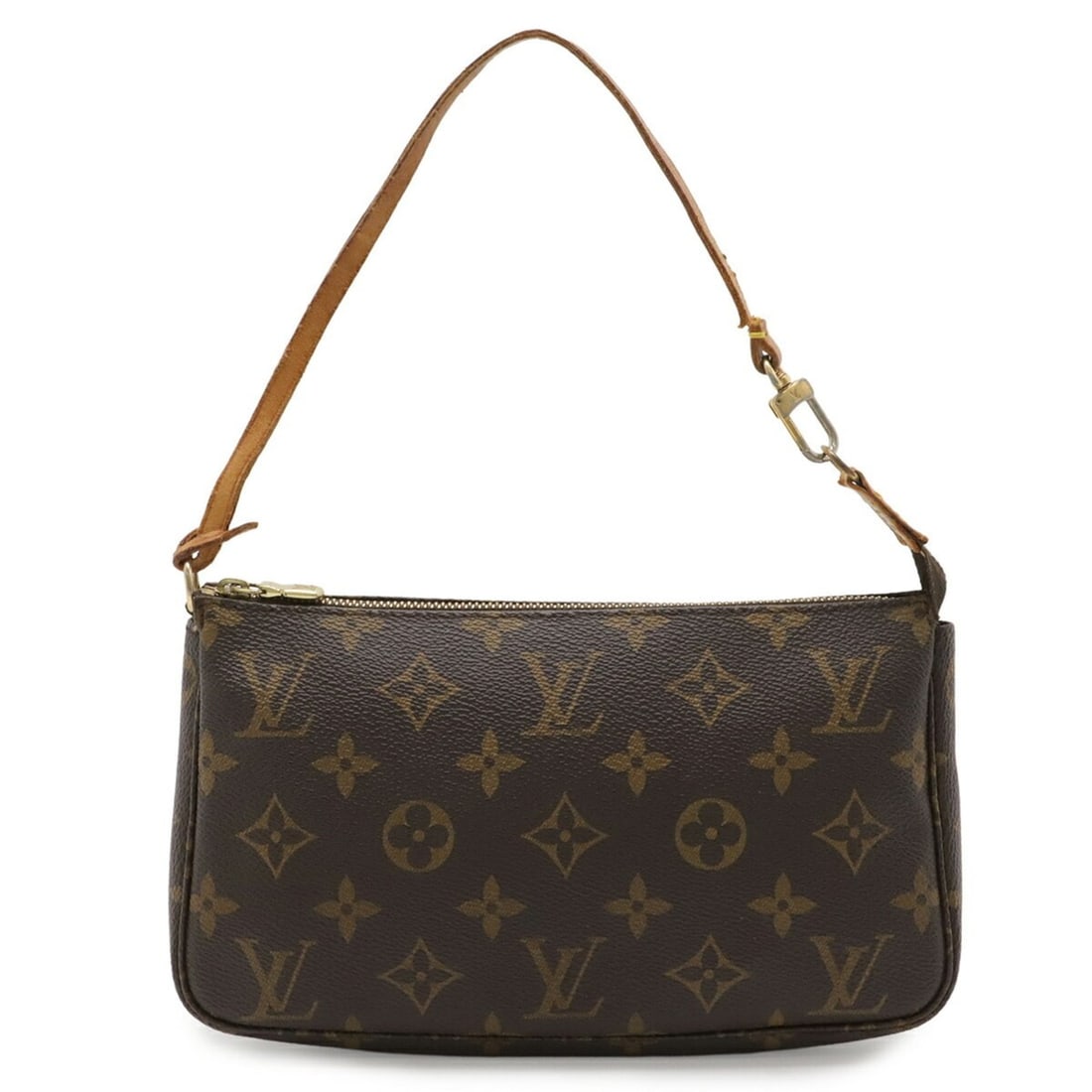 LOUIS VUITTON Louis Vuitton Monogram Pochette Accessoires Handbag Pouch - Bag M51980: --- Catalog ---Category: SizeWeight: 100g / 3.52oz.Size (HxWxD): 13cm x 21.5cm x 4cm / 5.11'' x 8.46'' x 1.57''Category: DesignType: Handbag, Pochette, PouchColor: Brown, MonogramGender: WomenMaterial