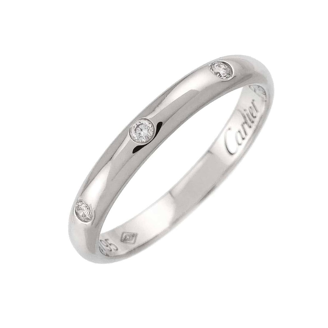 Cartier 1895 Classic #47 Ring with 3 Diamonds, Platinum (Pt): --- Catalog ---Category: SizeJP Size: 7US Size: 4Category: DesignType: Band ringColor: SilverGender: WomenMaterial: Platinum 950Category: GeneralBrand: Cartier--- Item List ---Section: ConditionRankin