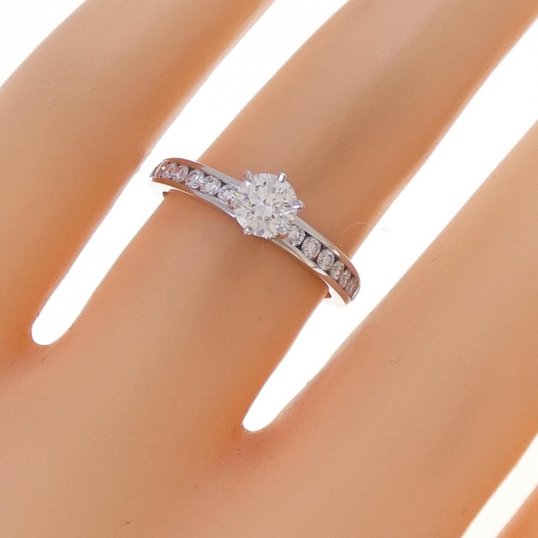 Tiffany Solitaire Channel Setting Ring 0.36 CT I VVS2 3EXT - 5