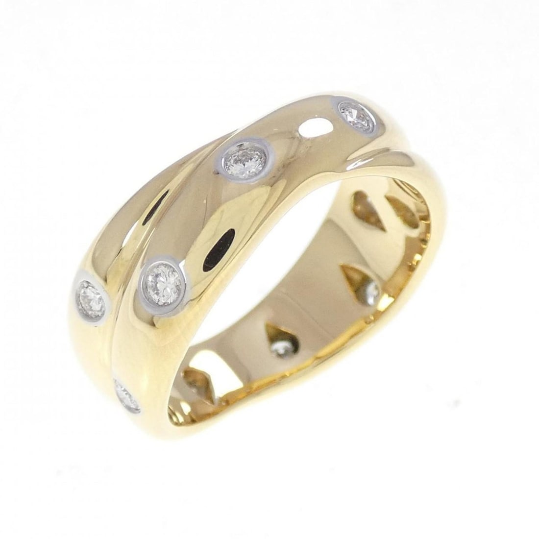 Tiffany Dots Twist Ring: --- Catalog ---Category: SizeJP Size: 11.5US Size: 6Category: DesignType: Band ringStone: DiamondGender: WomenMaterial: Platinum 950, Yellow gold (18K)Category: GeneralBrand: Tiffany--- Item List