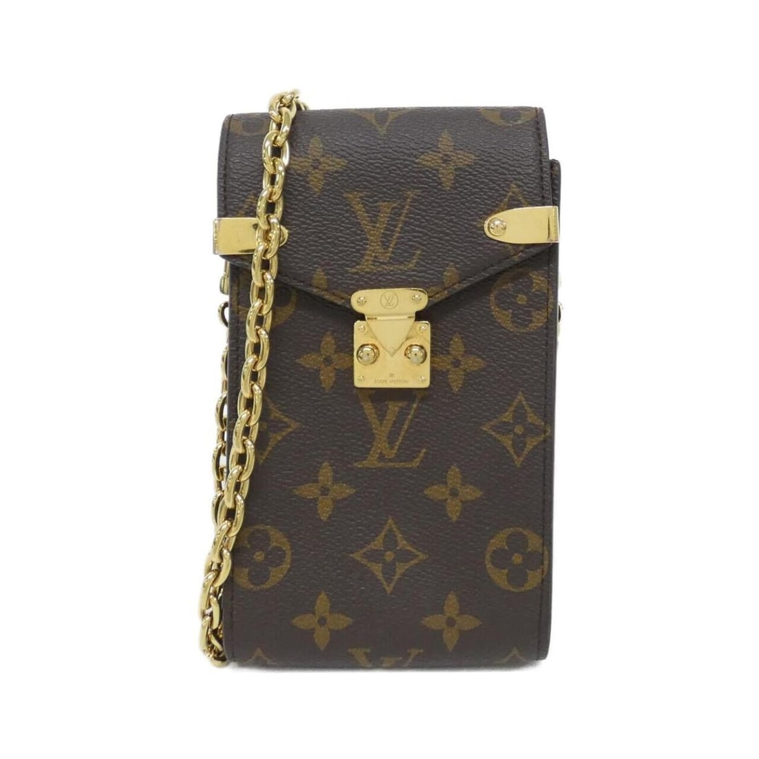 Louis Vuitton Monogram Phone Handbag Pouch M13572: --- Catalog ---Category: SizeSize (HxWxD): 17cm x 10cm x 4cm / 6.69'' x 3.93'' x 1.57''Strap Length: 110cm / 43.3''Category: DesignType: Handbag, PouchColor: MarronGender: WomenMaterial: Coated canvas
