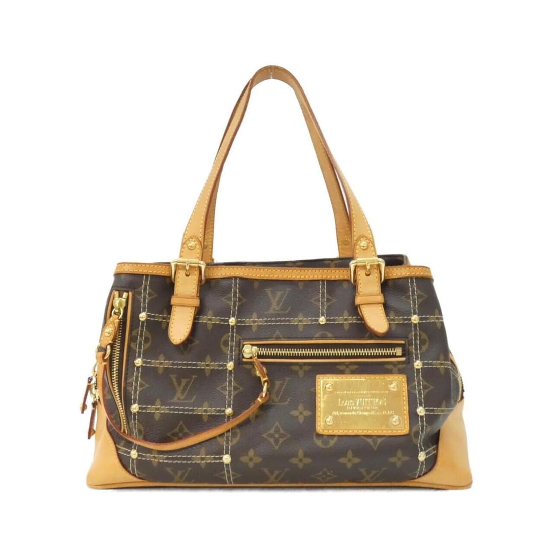 Louis Vuitton Monogram Rivet Handbag M40140: --- Catalog ---Category: SizeWeight: 970g / 2.13lb.Size (HxWxD): 20cm x 35cm x 16cm / 7.87'' x 13.77'' x 6.29''Handle Length: 45cm / 17.71''Category: DesignType: HandbagColor: MarronGender: WomenMater