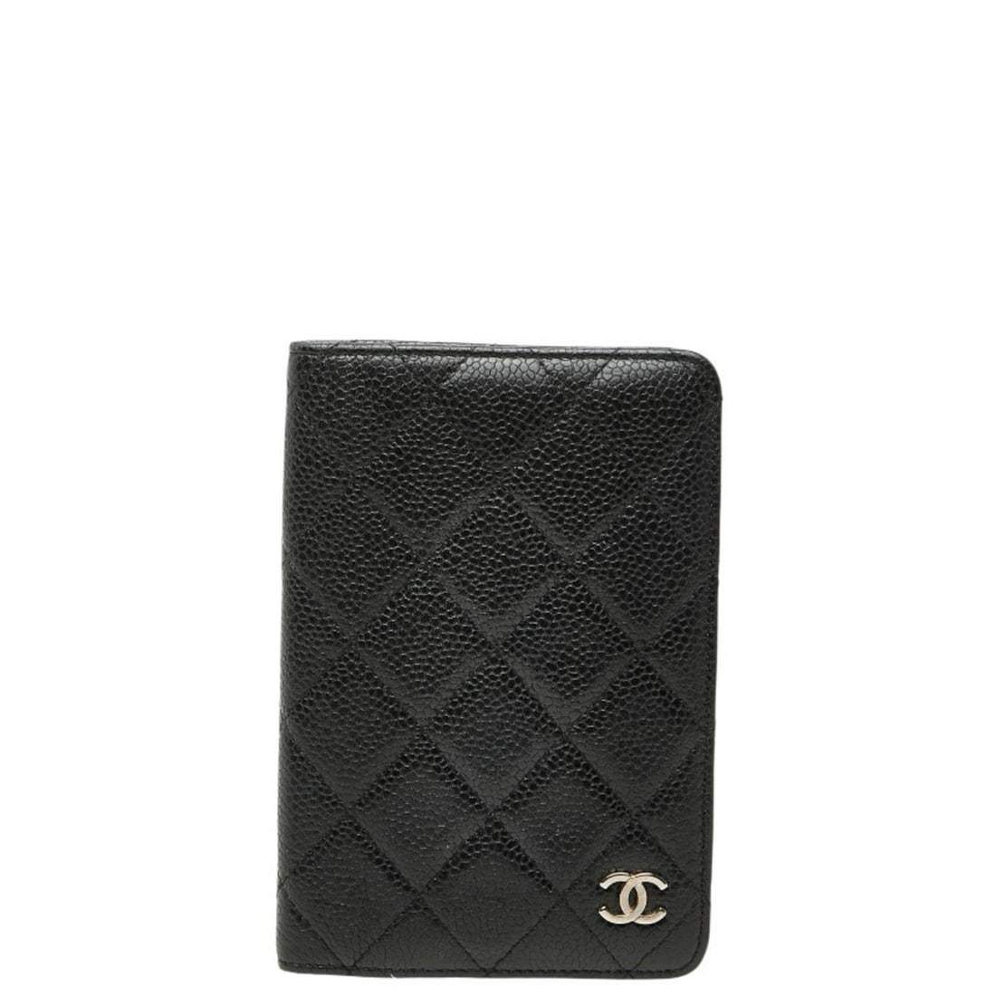 Chanel Coco Mark Matelassé - Notebook Cover, Black Caviar Leather, Women's CHANEL: --- Catalog ---Category: DesignColor: BlackGender: WomenMaterial: Grained Calfskin Category: GeneralBrand: ChanelCategory: Physical PropertiesSize (HxWxD): 14.5cm x 9.5cm x 1cm / 5.7'' x 3.74'' x 0.39
