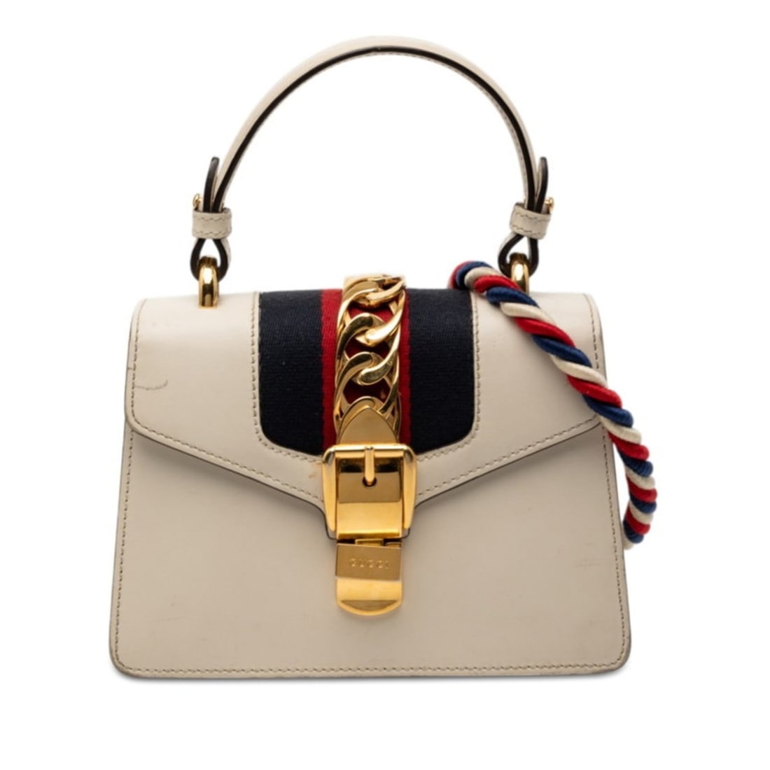 Gucci Sylvie Mini Handbag Shoulder Bag 2WAY 470270 White Navy Red Leather Women's GUCCI: --- Catalog ---Category: SizeSize (HxWxD): 9.5cm x 20cm x 8cm / 3.74'' x 7.87'' x 3.14''Category: DesignType: Handbag, Shoulder bagColor: Navy, Red color, WhiteGender: WomenMaterial: Leather Category: