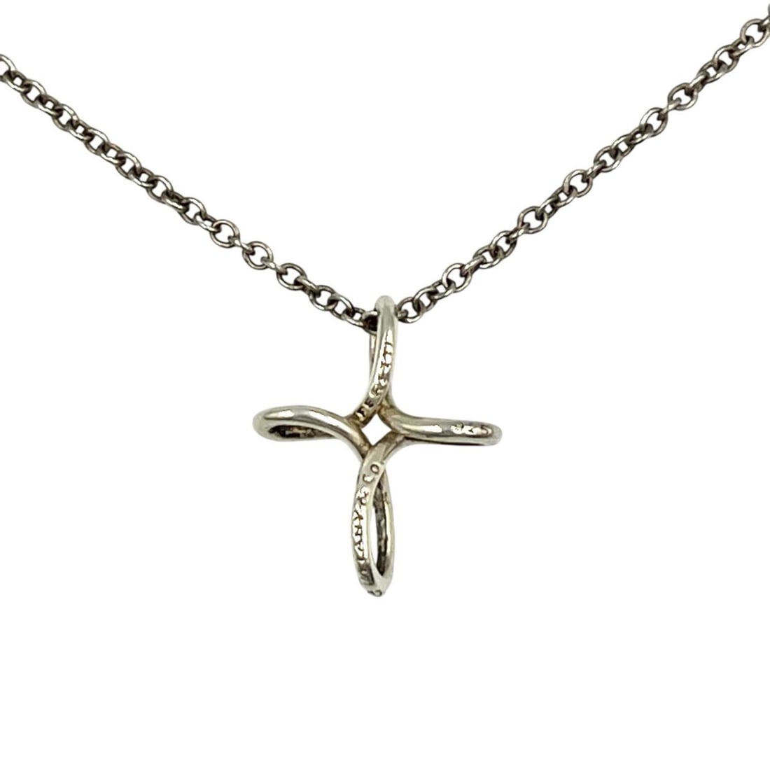 Tiffany & Co. Open Cross Necklace, Peretti, Sterling Silver 925, Women's: --- Catalog ---Category: SizePendant Size: 20mm x 17mm / 0.78'' x 0.66''Neck Circumference: 49 cm / 19.29''Category: DesignColor: SilverGender: WomenMaterial: Silver 925Necklace Type: NecklaceCategory