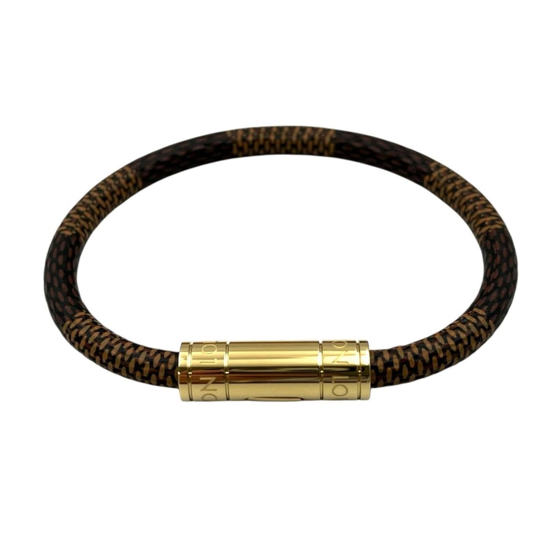 Louis Vuitton LOUIS VUITTON Bracelet Brasslet Keep It Bangle M6608F Damier Canvas Brown Women's (1 of 9)