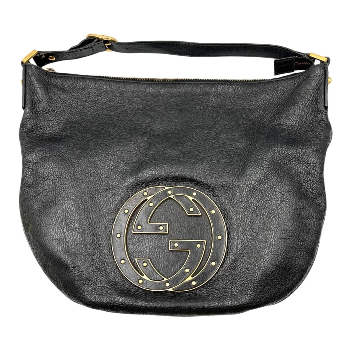 Gucci GUCCI Interlocking GG Logo Handbag 121548 Leather Black Women's: --- Catalog ---Category: SizeSize (HxWxD): 26.5cm x 34cm x 1.5cm / 10.43'' x 13.38'' x 0.59''Category: DesignType: HandbagColor: BlackGender: WomenMaterial: Leather Category: GeneralMPN: 121548Brand: