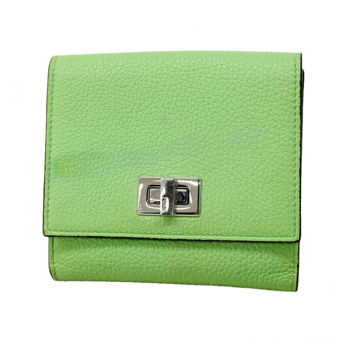 Fendi Leather Wallet, Neon Green, Women's (1 of 14)