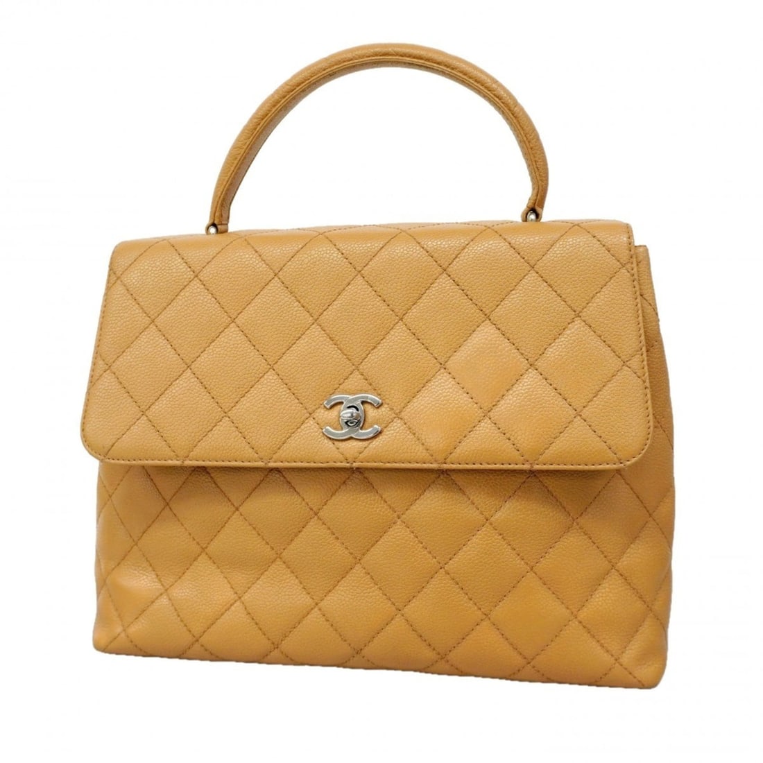 Chanel Matelassé handbag, caviar leather, brown, women's.: --- Catalog ---Category: SizeSize (HxWxD): 24cm x 30cm x 11.5cm / 9.44'' x 11.81'' x 4.52''Category: DesignType: HandbagColor: BrownGender: WomenMaterial: Grained Calfskin Hardware Color: SilverCatego