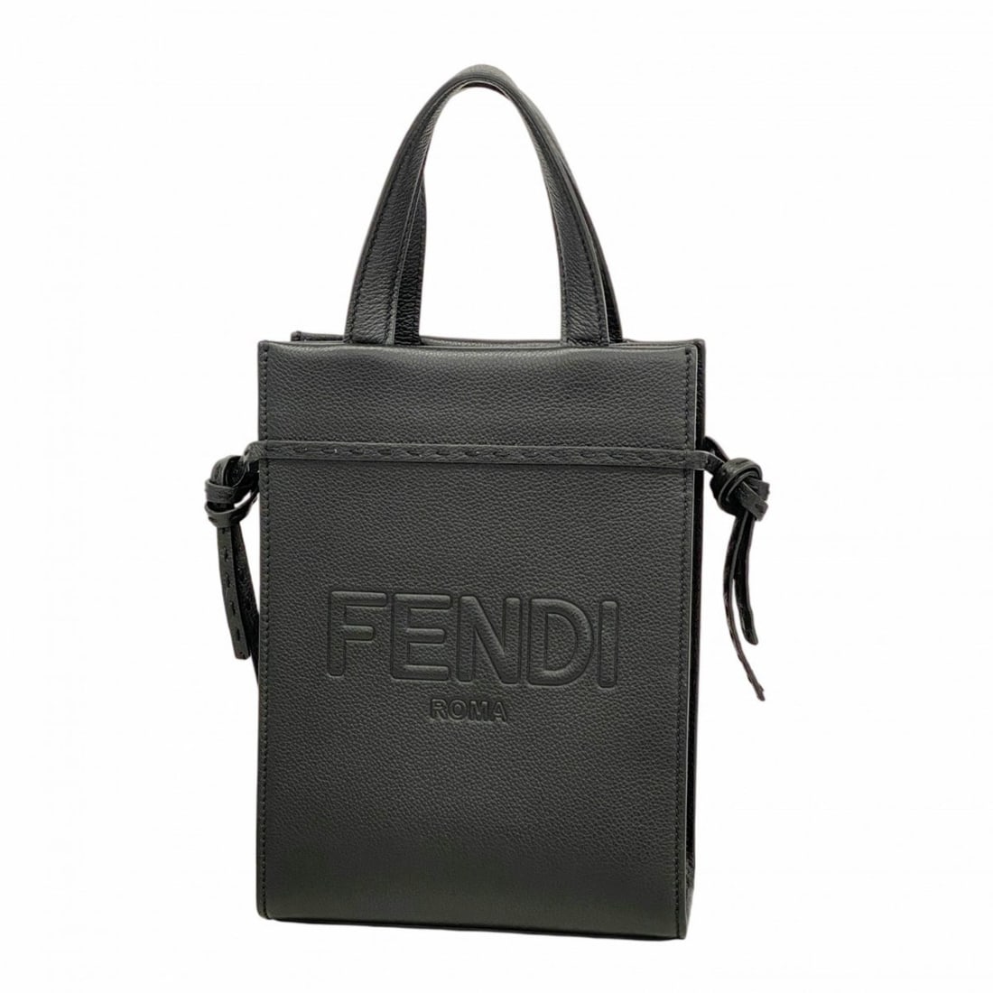 Fendi Go-To Shopper Leather Handbag, Black, for Women (1 of 10)