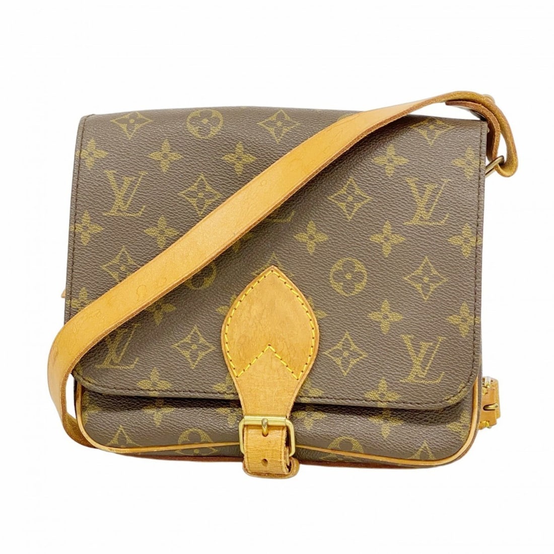 Louis Vuitton Monogram Cartouchiere MM Shoulder Bag M51253 Brown Women's (1 of 12)