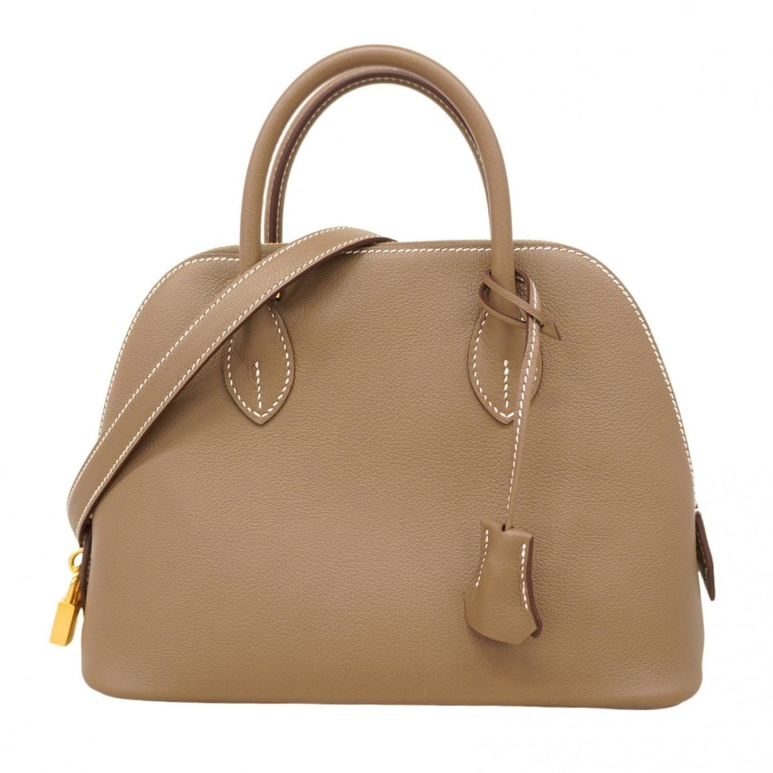 Hermes Bolide 1923 25 Evercolor Etoupe Handbag, W Stamp, 2-way bag for women: --- Catalog ---Category: SizeSize (HxWxD): 18.5cm x 26cm x 9cm / 7.28'' x 10.23'' x 3.54''Category: DesignType: HandbagColor: Etoupe grayGender: WomenHardware Color: GoldCategory: GeneralBrand: Hermes