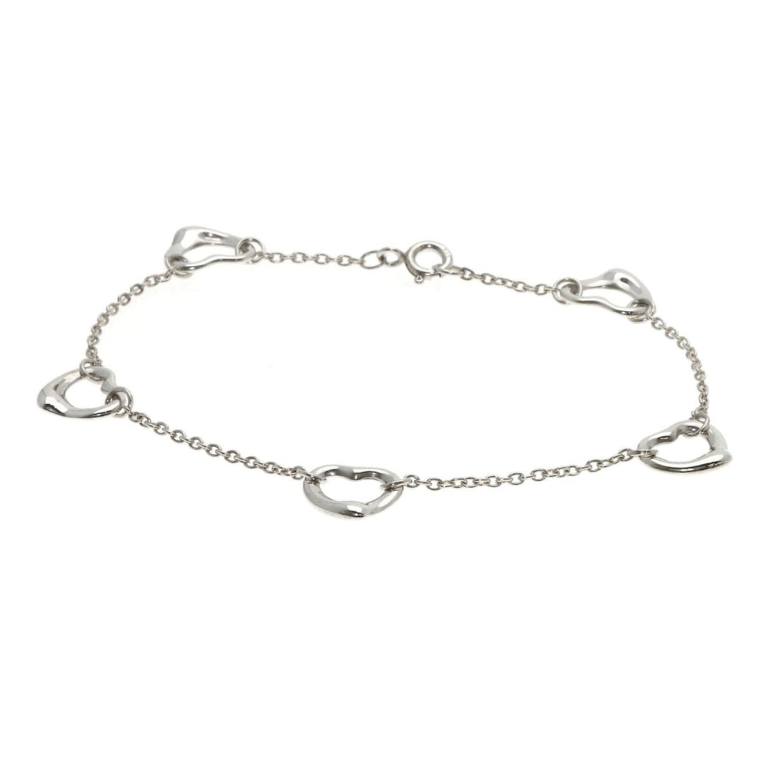 Tiffany & Co. 5-Piece Open Heart Bracelet in Silver for Women: --- Catalog ---Category: SizeWidth: 1.3mm / 0.05''Length: 19cm / 7.48''Weight: 4.2g / 0.14oz.Category: DesignType: Charm braceletGender: WomenMaterial: SilverCategory: GeneralLine: Open HeartBrand: Ti
