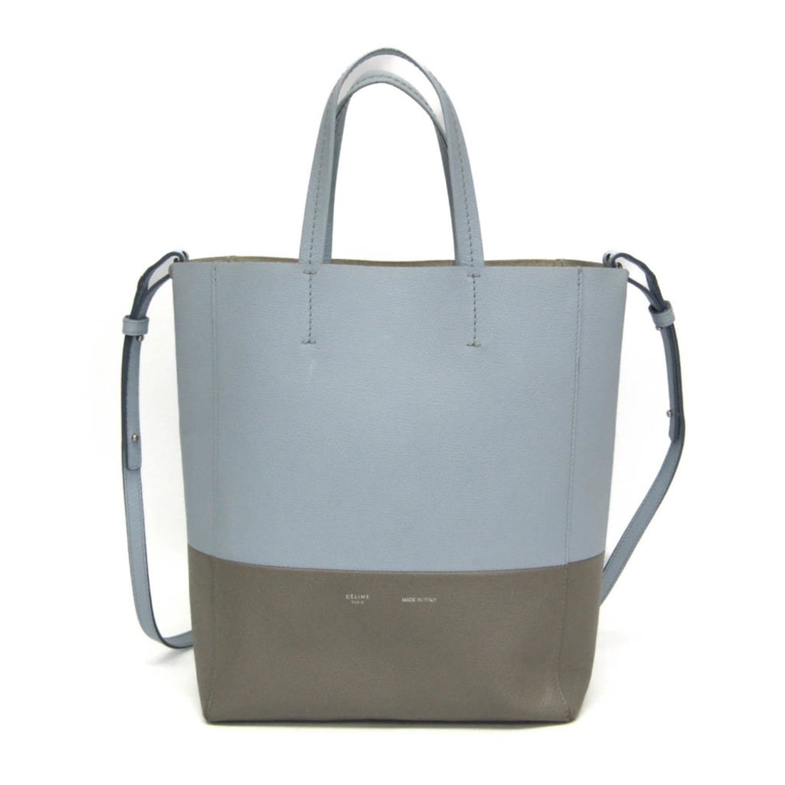 Celine Vertical Cabas Small Women's Leather Shoulder Bag,Tote Bag Gray,Light Blue: --- Catalog ---Category: SizeHandle Drop: 11.50cm / 4.53''Size (HxWxD): 28cm x 22cm x 9cm / 11.02'' x 8.66'' x 3.54''Strap Length: 99cm - 106.5cm / 38.97'' - 41.92''Handle Length: 28cm / 11.02''Catego