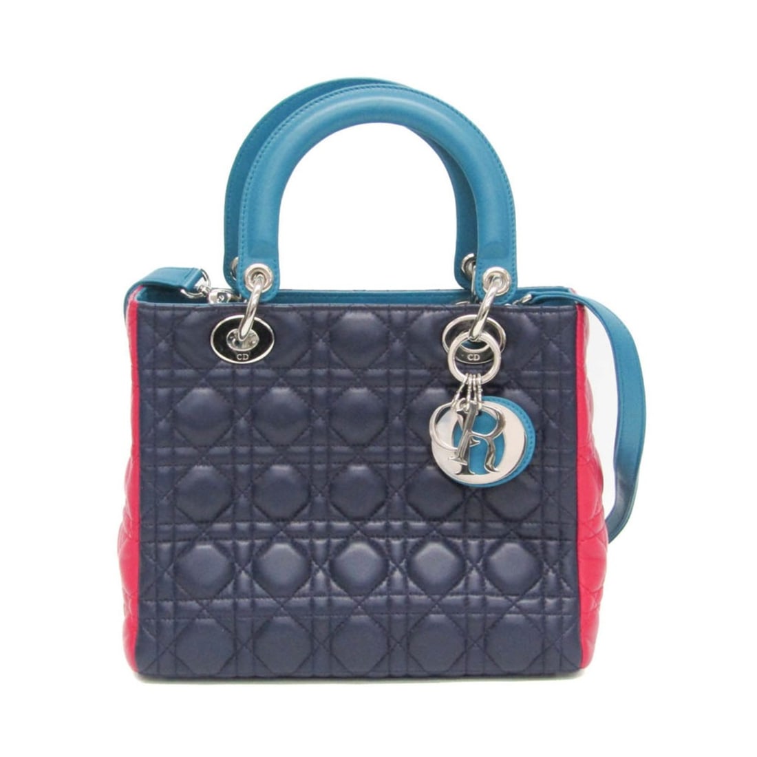 Christian Dior Cannage/Lady Dior Women's Leather Handbag,Shoulder Bag Blue,Navy,Pink: --- Catalog ---Category: SizeHandle Drop: 10.00cm / 3.94''Size (HxWxD): 21cm x 24.5cm x 12cm / 8.26'' x 9.64'' x 4.72''Strap Length: 88cm / 34.64''Handle Length: 29cm / 11.41''Category: DesignType: Ha