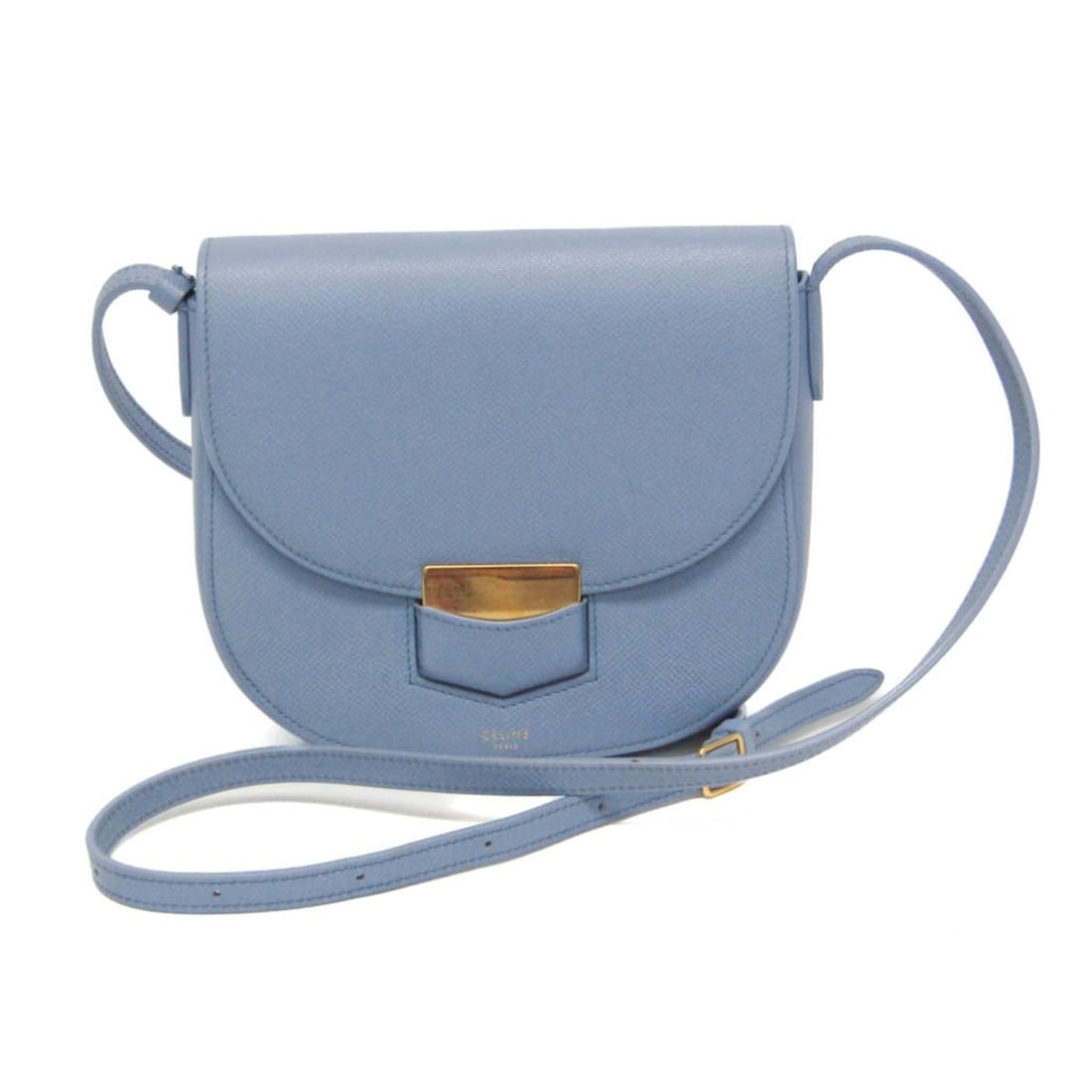 Celine Trotter Medium 179013 Women's Leather Shoulder Bag Light Blue: --- Catalog ---Category: SizeSize (HxWxD): 17cm x 18cm x 5.5cm / 6.69'' x 7.08'' x 2.16''Strap Length: 95cm - 121cm / 37.4'' - 47.63''Category: DesignType: Shoulder bagColor: Light blueGender: WomenCl