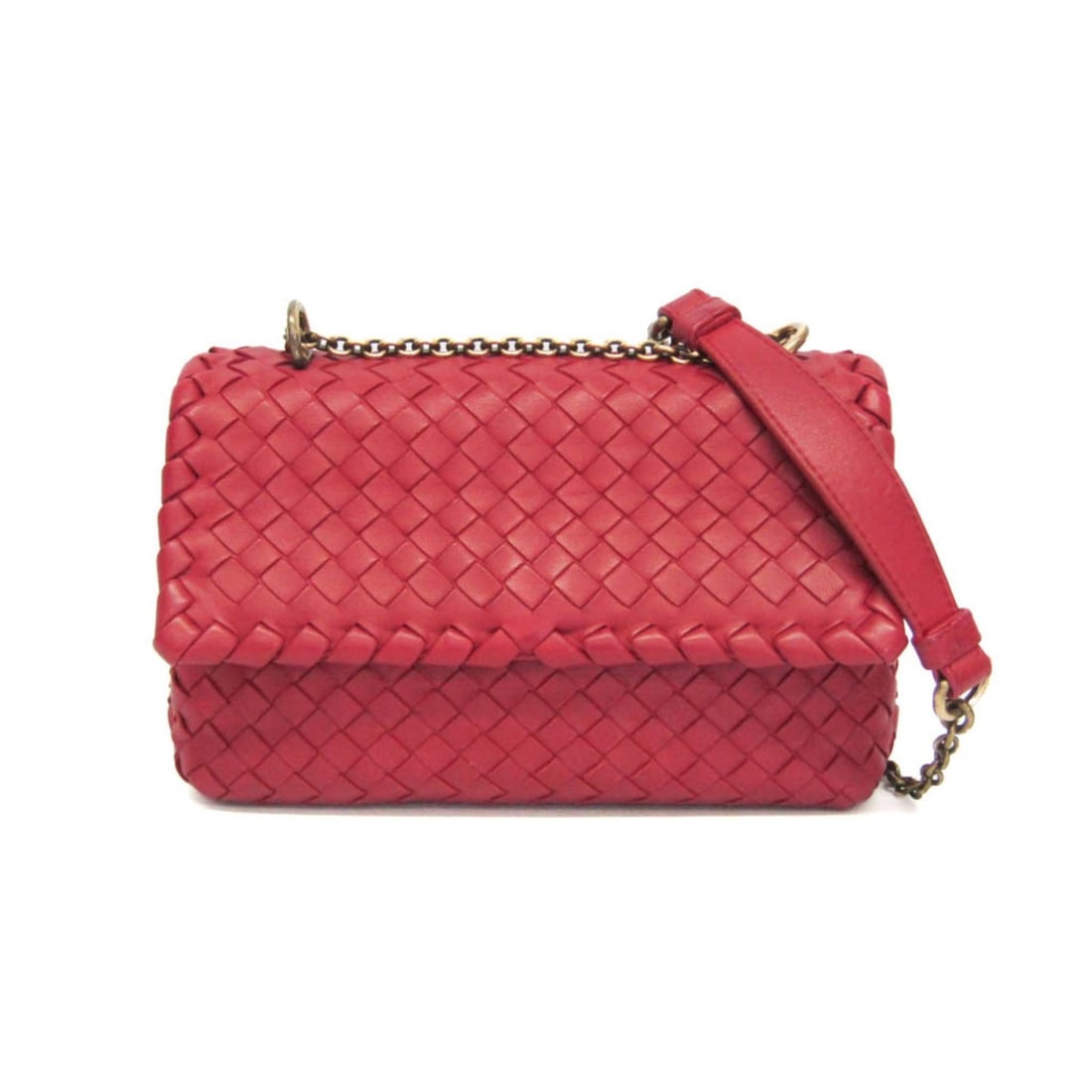 Bottega Veneta Intrecciato Chain Shoulder Bag Women's Leather Shoulder Bag Red Color: --- Catalog ---Category: SizeSize (HxWxD): 15cm x 22cm x 7cm / 5.9'' x 8.66'' x 2.75''Strap Length: 68cm - 122cm / 26.77'' - 48.03''Category: DesignType: Shoulder bagColor: Red colorGender: WomenClosu