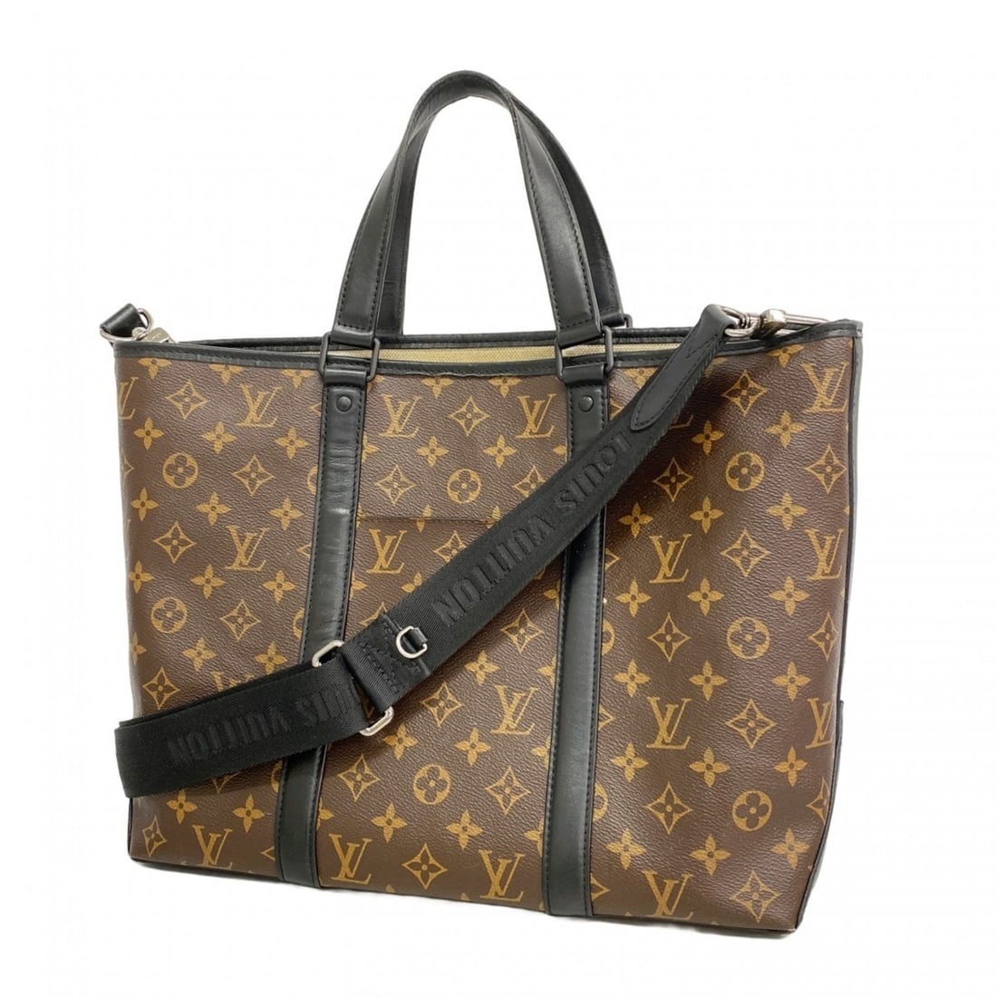 Louis Vuitton Monogram Macassar Weekend Tote PM Handbag M45734 Brown Black 2-way bag for men: --- Catalog ---Category: SizeSize (HxWxD): 29cm x 35cm x 13cm / 11.41'' x 13.77'' x 5.11''Category: DesignType: HandbagColor: Black, BrownGender: MenCategory: GeneralMPN: M45734Brand: Louis Vuitton---