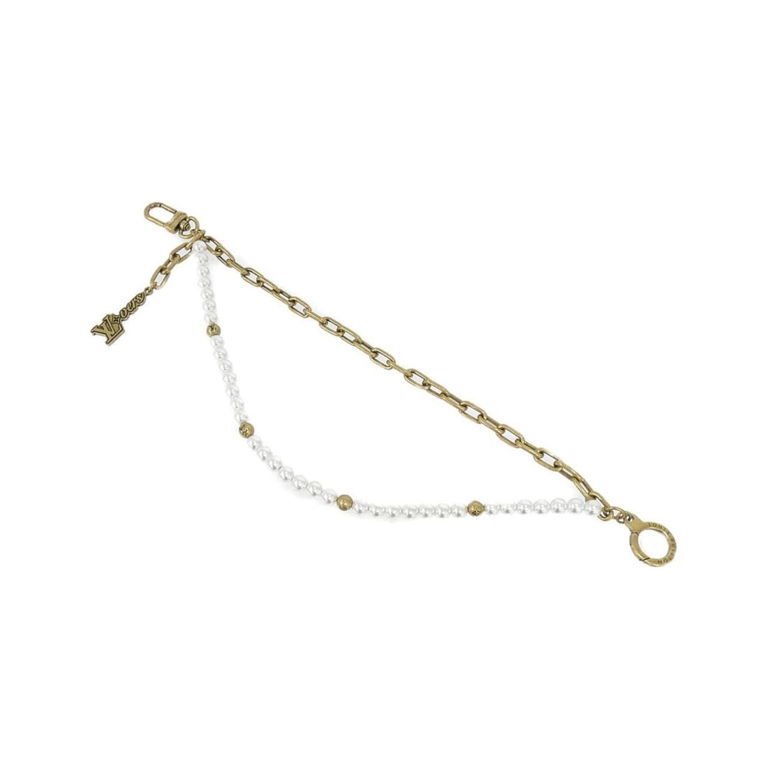 Louis Vuitton Accessory Bag Charm Chain Belt Pearl M01689: --- Catalog ---Category: DesignType: Handbag charmColor: WhiteGender: Women,MenCategory: GeneralMPN: M01689Brand: Louis Vuitton--- Item List ---Section: ConditionRanking: Rank A Used - A few traces