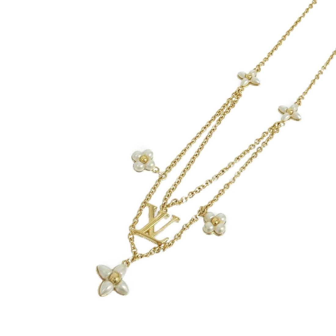 Louis Vuitton Collier LV Floragram M00981 Necklace: --- Catalog ---Category: SizePendant Size: 10mm x 10mm / 0.39'' x 0.39''Neck Circumference: 35 cm - 40 cm / 13.77'' - 15.74''Category: DesignColor: Gold, WhiteGender: Men,WomenNecklace Type: