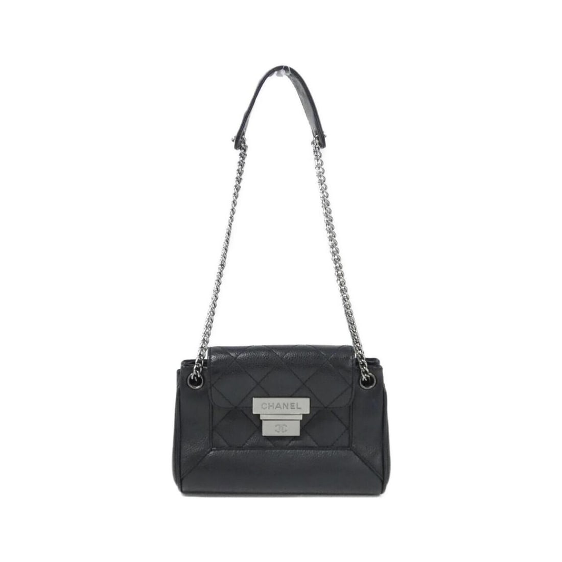Chanel shoulder bag: --- Catalog ---Category: SizeSize (HxWxD): 11.5cm x 18cm x 5cm / 4.52'' x 7.08'' x 1.96''Category: DesignType: Shoulder bagColor: NavyGender: WomenMaterial: Grained Calfskin Hardware Color: