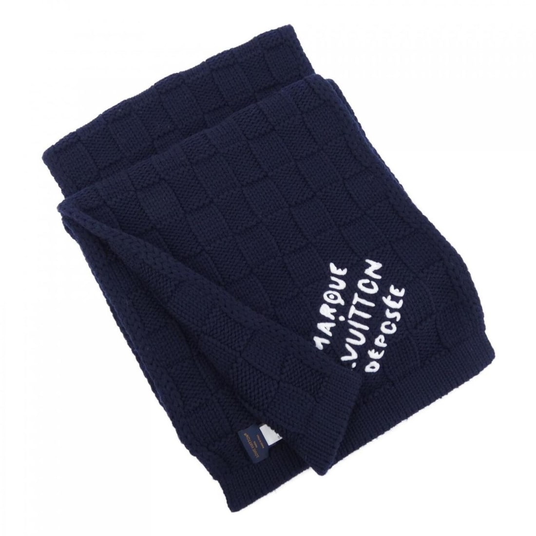 Louis Vuitton Damier Snug M96959 Scarf: --- Catalog ---Category: SizeSize (LxW): 1.81m x 27cm / 71.25'' x 10.62''Category: DesignType: StoleColor: NavyGender: Men,WomenCategory: GeneralBrand: Louis Vuitton--- Item List ---Section: Condition