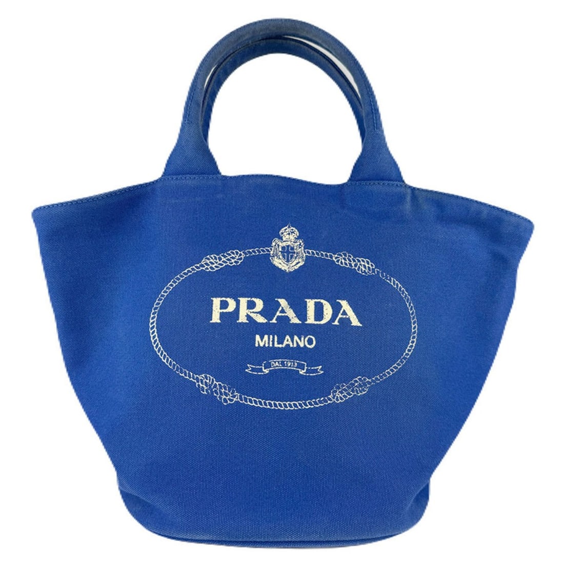 Prada PRADA Handbag Shoulder Bag Canapa Fabric Canvas Blue Women's 1BG186 Free Shipping z8932 (1 of 12)