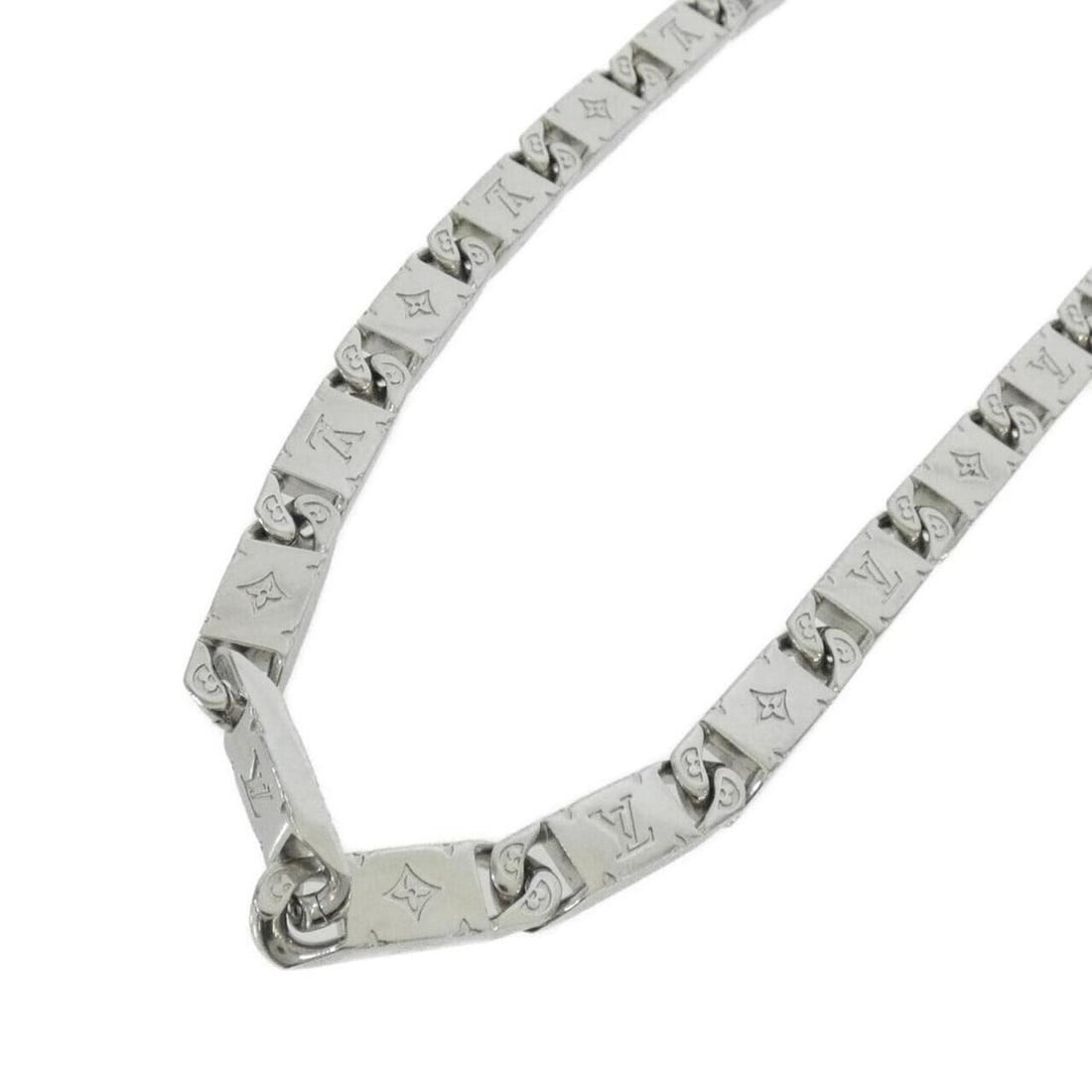 Louis Vuitton Monogram Tie Up Necklace M00919: --- Catalog ---Category: SizeNeck Circumference: 50 cm / 19.68''Category: DesignColor: SilverGender: Men,WomenNecklace Type: NecklaceCategory: GeneralMPN: M00919Brand: Louis Vuitton--- Item List