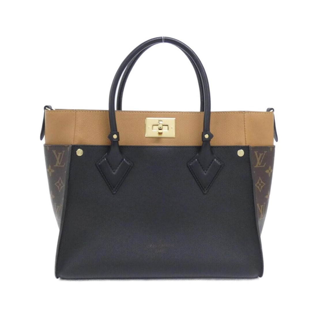 Louis Vuitton Monogram On My Side MM M53823 Handbag: --- Catalog ---Category: SizeSize (HxWxD): 25cm x 30cm x 14cm / 9.84'' x 11.81'' x 5.51''Category: DesignType: HandbagColor: BlackGender: Men,WomenMaterial: Leather , Coated canvas Hardware Color:
