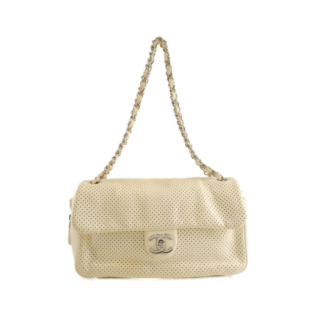 Chanel 37577 Shoulder Bag: --- Catalog ---Category: SizeSize (HxWxD): 15cm x 24cm x 12cm / 5.9'' x 9.44'' x 4.72''Category: DesignType: Shoulder bagColor: Green, WhiteGender: WomenHardware Color: SilverCategory: GeneralMPN: