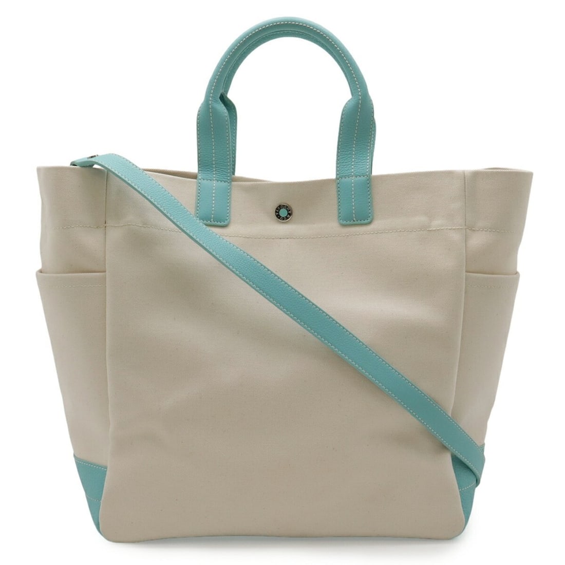 TIFFANY & Co. Tiffany Tote Bag Shoulder Canvas Ivory Blue: --- Catalog ---Category: SizeSize (HxWxD): 33cm x 46cm x 18cm / 12.99'' x 18.11'' x 7.08''Category: DesignType: Shoulder bag, Tote bagColor: Ivory, Tiffany blueGender: Women,MenMaterial: Canvas , Leat