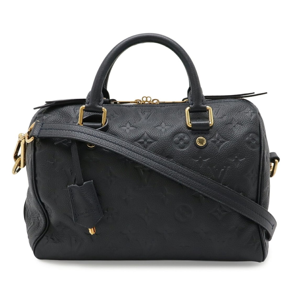 LOUIS VUITTON Monogram Empreinte Speedy Bandouliere 25 Handbag Infini Navy M40762: --- Catalog ---Category: SizeSize (HxWxD): 18.5cm x 26cm x 15.5cm / 7.28'' x 10.23'' x 6.1''Category: DesignType: HandbagColor: Infini, NavyGender: Women,MenMaterial: Monogram Empreinte , Leather Cate