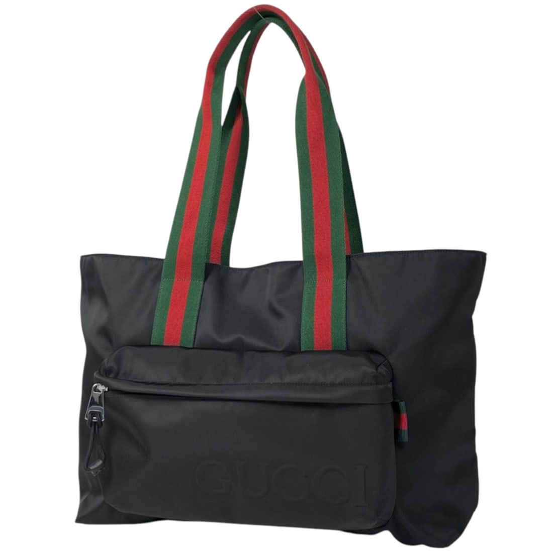 Gucci Large Sherry Line Web Tote Bag in Nylon, Black, Green, and Red, 802172, Women's: --- Catalog ---Category: SizeSize (HxWxD): 32cm x 42cm x 13cm / 12.59'' x 16.53'' x 5.11''Category: DesignType: Tote bagColor: Black, Green, Red colorGender: WomenMaterial: Nylon Category: GeneralMPN: