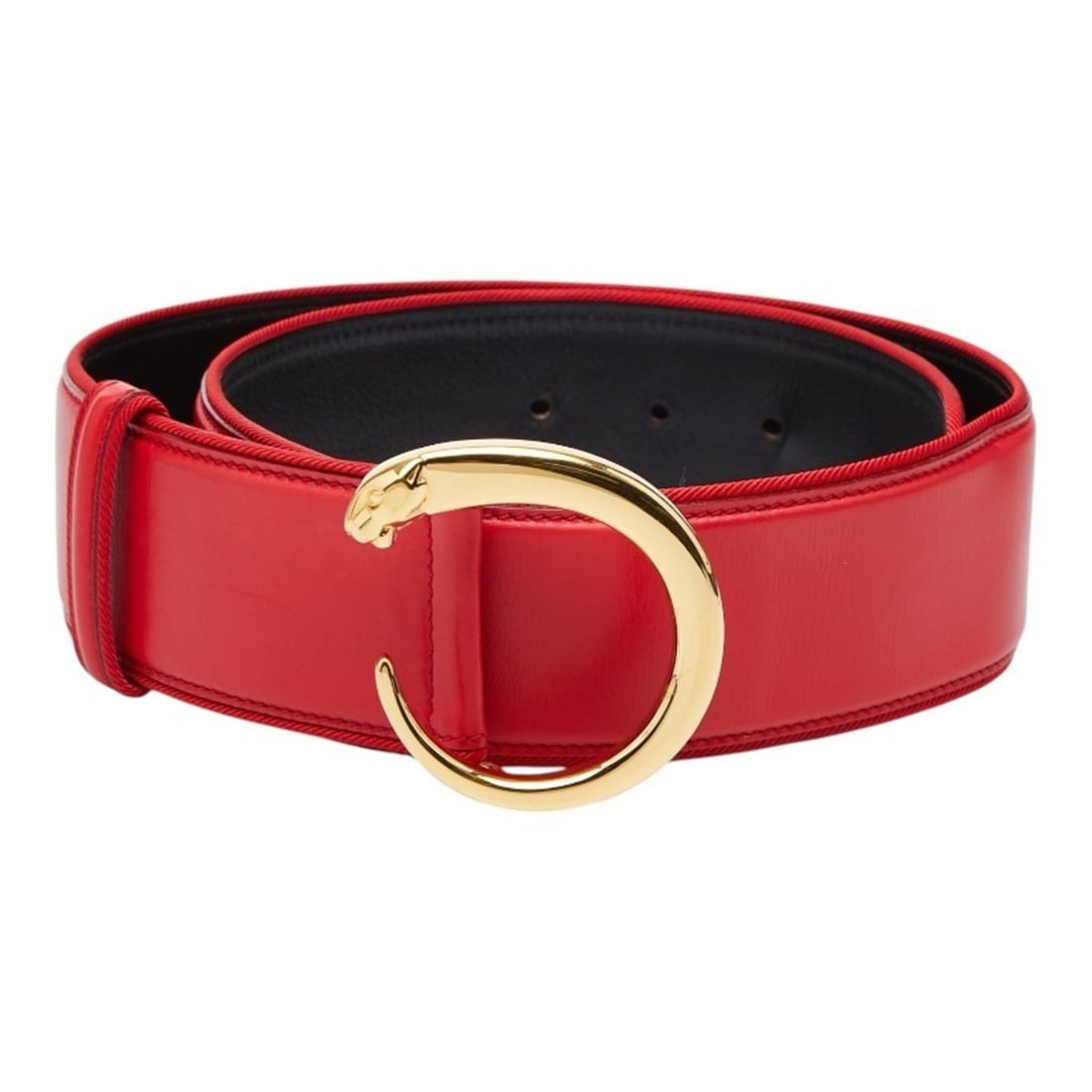 Cartier Panthère Belt, Size: 80 (26cm), Red Gold Leather Canvas, Women's, CARTIER: --- Catalog ---Category: SizeLength: 76cm - 81cm / 29.92'' - 31.88''Category: DesignType: Standard beltColor: Gold, Red colorGender: WomenMaterial (Strap): Leather , Canvas Category: GeneralBrand: Car