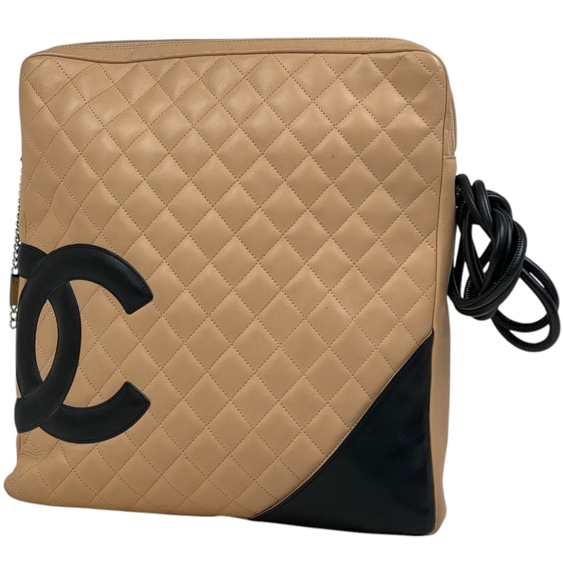 CHANEL Cambon Line Shoulder Bag with Coco Mark, Leather, Beige, Black, Women's: --- Catalog ---Category: SizeSize (HxWxD): 33.5cm x 31cm x 3.5cm / 13.18'' x 12.2'' x 1.37''Category: DesignType: Shoulder bagColor: Beige, BlackGender: WomenMaterial: Leather Category: GeneralLine: L