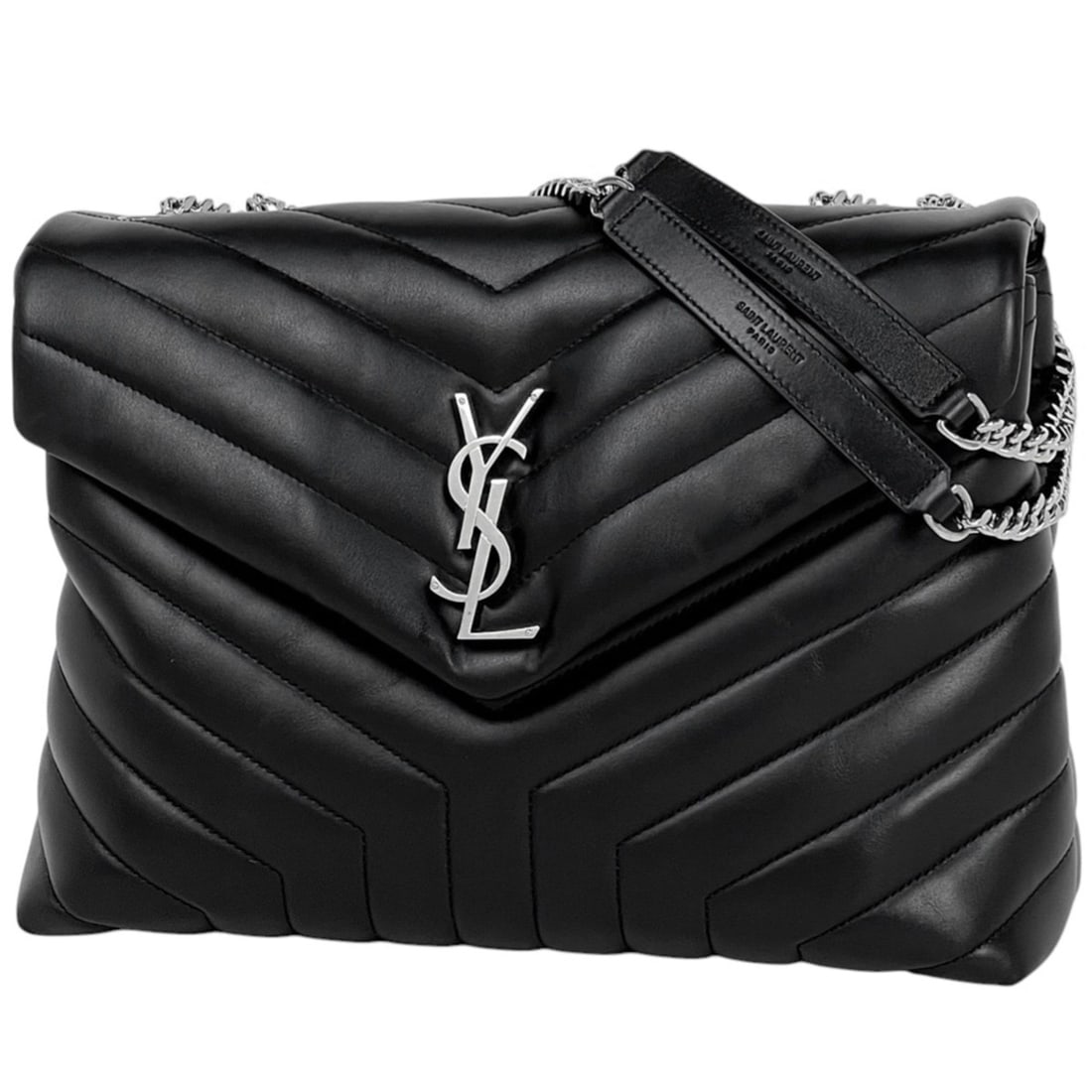 Saint Laurent Lulu Medium 2-Way YSL Shoulder Bag in Black Leather (574946) for Women: --- Catalog ---Category: SizeSize (HxWxD): 21cm x 30cm x 11cm / 8.26'' x 11.81'' x 4.33''Category: DesignType: Shoulder bagColor: BlackGender: WomenMaterial: Leather Category: GeneralBrand: Saint Laur
