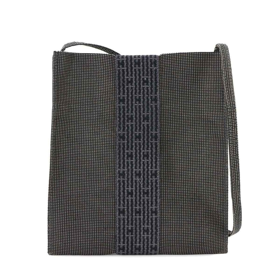 Hermes Herline Pochette Shoulder Handbag, Canvas, Gray: --- Catalog ---Category: SizeSize (HxWxD): 19cm x 17cm x 1.5cm / 7.48'' x 6.69'' x 0.59''Category: DesignType: Pochette, Shoulder bagColor: GrayGender: WomenMaterial: Canvas Category: GeneralBrand: He