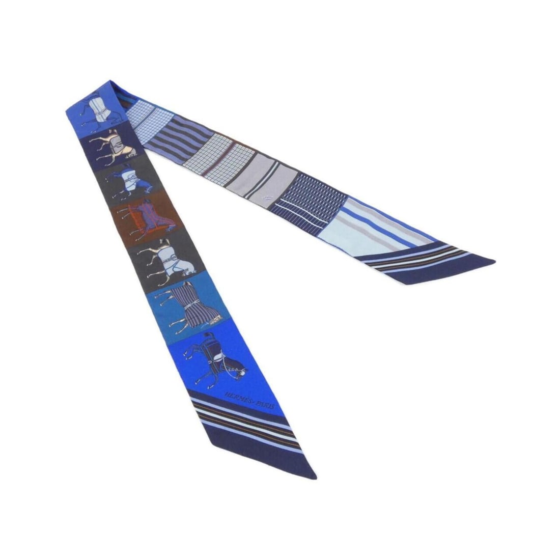 Hermes COUVERTURES NOUVELLES VICHY Twilly 063211S Scarf Muffler: --- Catalog ---Category: SizeSize (LxW): 5cm x 86cm / 1.96'' x 33.85''Category: DesignType: ScarfColor: BlueGender: WomenMaterial: Silk Category: GeneralMPN: 063211SBrand: Hermes--- Item List ---Secti