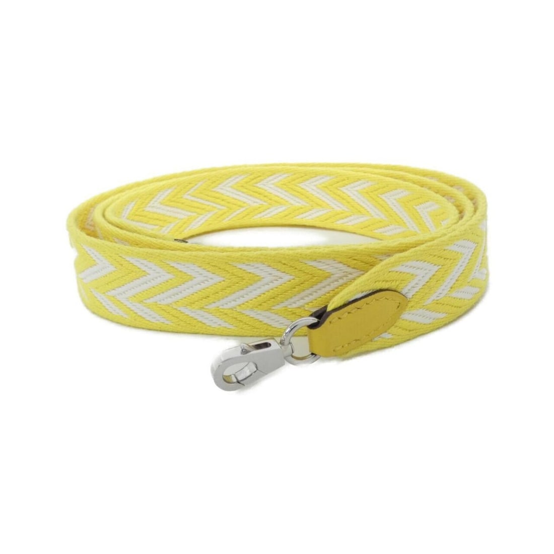 Hermes Sangle Zigzag Strap: --- Catalog ---Category: SizeHandle/Strap Length: 105cm / 41.33''Category: DesignType: StrapColor: YellowGender: Men,WomenMaterial: Canvas, Swift leatherCategory: GeneralBrand: Hermes--- Item List ---