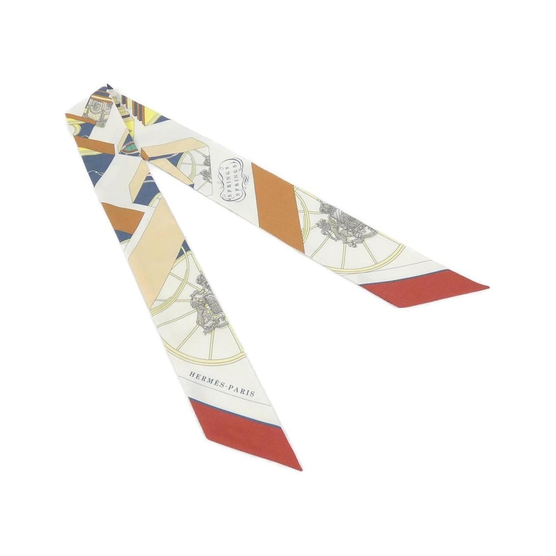 Hermes Springs Twilly 063932S Scarf/Muffler: --- Catalog ---Category: SizeSize (LxW): 5cm x 86cm / 1.96'' x 33.85''Category: DesignType: ScarfColor: Beige, WhiteGender: WomenMaterial: Silk Category: GeneralMPN: 063932SBrand: Hermes--- Item List