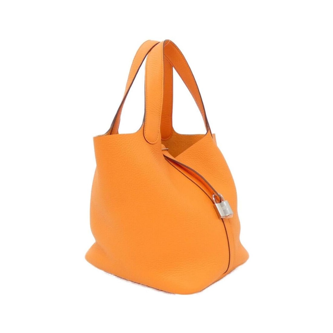 Hermes Picotin Lock MM 060991CK Handbag: --- Catalog ---Category: SizeSize (HxWxD): 23cm x 22cm x 18cm / 9.05'' x 8.66'' x 7.08''Category: DesignType: HandbagColor: OrangeGender: WomenMaterial: Taurillon clemence leather Hardware Color: