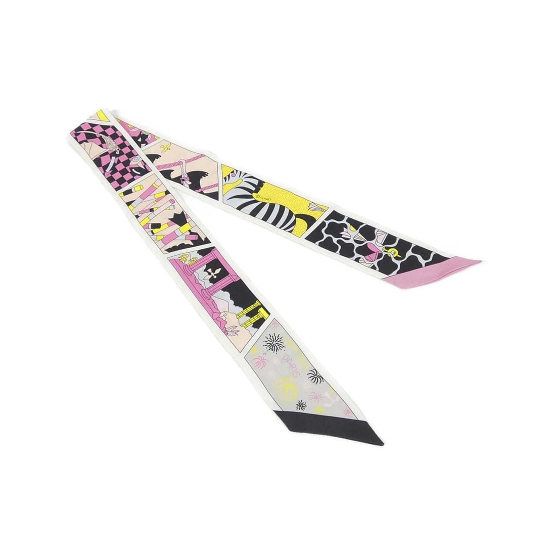 Hermes Factory Suite Twilly 063975S Scarf Muffler: --- Catalog ---Category: SizeSize (LxW): 5cm x 86cm / 1.96'' x 33.85''Category: DesignType: ScarfColor: BlackGender: WomenMaterial: Silk Category: GeneralMPN: 063975SBrand: Hermes--- Item List