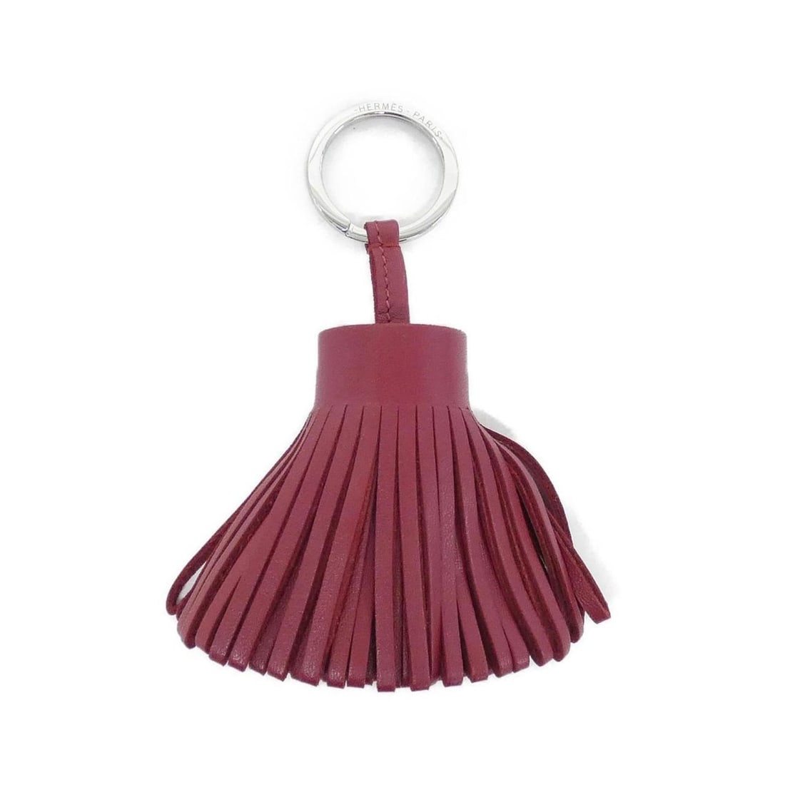 Hermes Carmen 077894CJ Keyring: --- Catalog ---Category: DesignType: KeyringColor: Rouge HGender: Women,MenMaterial: Agneau MiloCategory: GeneralLine: CarmenBrand: Hermes--- Item List ---Section: ConditionRanking: Rank A Used - A fe