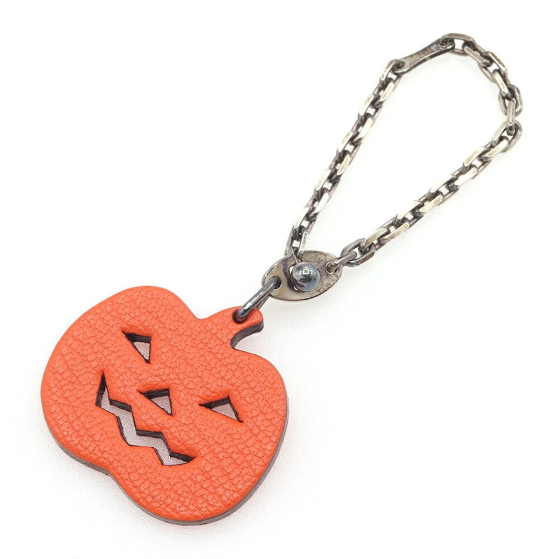 Hermes accessory bag charm pumpkin orange leather keychain key ring handbag jack-o'-lantern women's: --- Catalog ---Category: SizeSize (HxWxD): 4cm x 3.6cm / 1.57'' x 1.41''Category: DesignType: KeyringColor: OrangeGender: WomenMaterial: LeatherCategory: GeneralBrand: Hermes--- Item List ---Section: