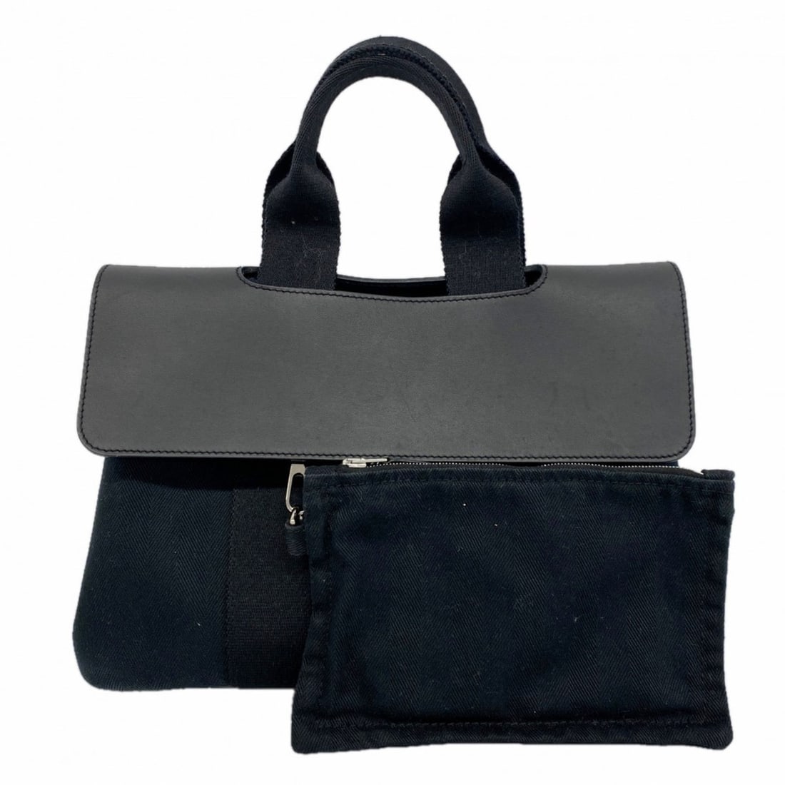 Hermes Valparaiso PM Handbag, Toile Chevron, Black, Women's, P2514163: --- Catalog ---Category: SizeSize (HxWxD): 21.5cm x 30cm x 13.5cm / 8.46'' x 11.81'' x 5.31''Category: DesignType: HandbagColor: BlackGender: WomenMaterial: Toile chevron Hardware Color: SilverCategor